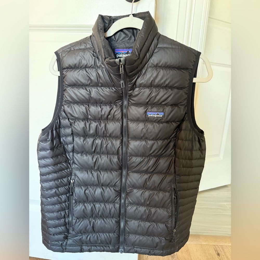 Patagonia Black Down Sweater Vest Women’s Large EUC